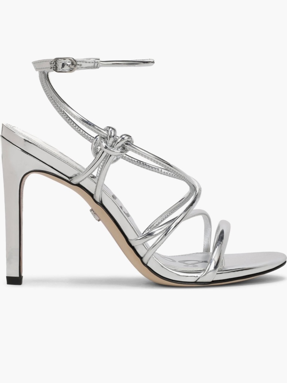 2/$100 SAM EDELMAN NIB Silver Isadora Ankle Strap Sandal, Metallic Heels - Picture 3 of 17